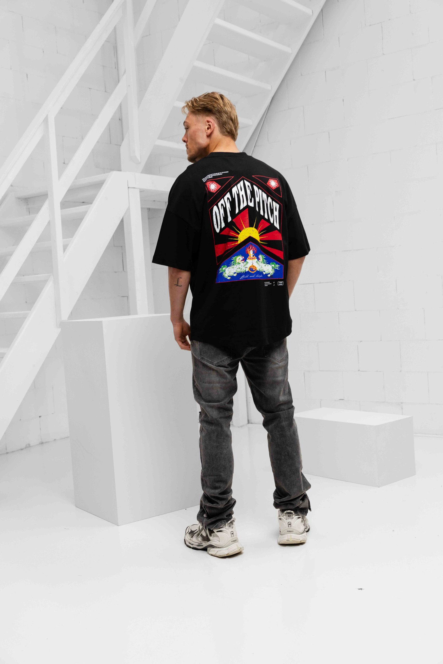 Off The Pitch Season Oversized T-Shirt Heren Zwart