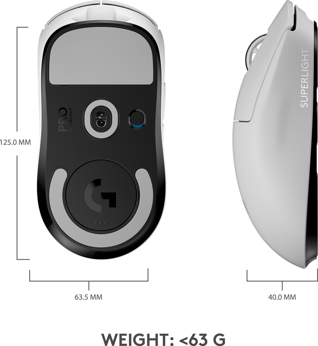 Logitech - G Pro X Superlight Trådløs Gaming Mus - Hvid