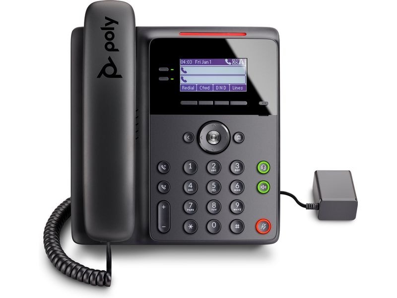 HP Tischtelefon Poly Edge B10 Schwarz, Google Voice Sicherer Auftritt am Telefon