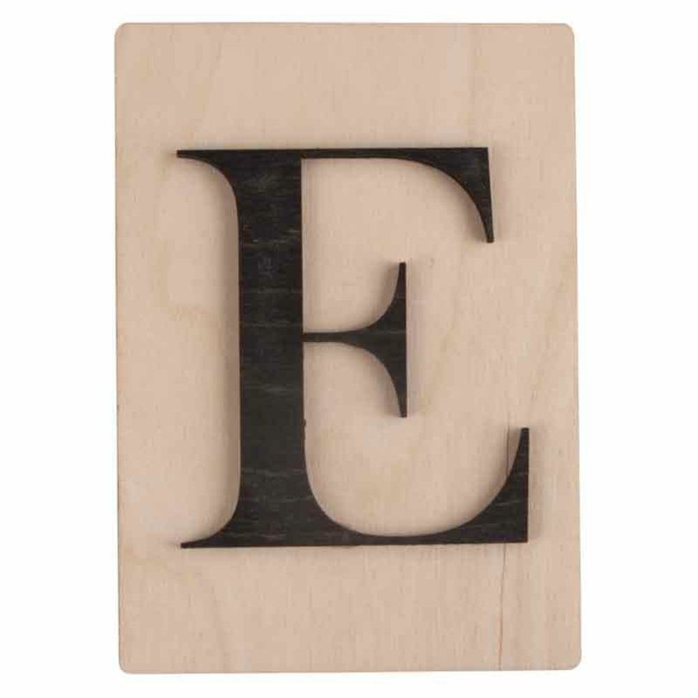 Lettre en bois 14,8 x 10,5 cm - e