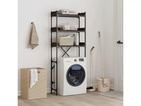 Étagère de lave-linge chêne marron 67x25x163 cm bois ingénierie