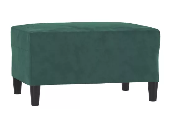 Ensemble de canapés 3 pièces avec coussins vert foncé velours