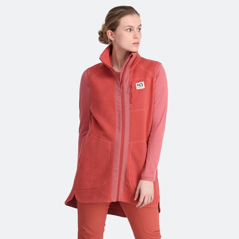 Kari Traa Sanne Pile Jacket Dark Dusty Orange Pink
