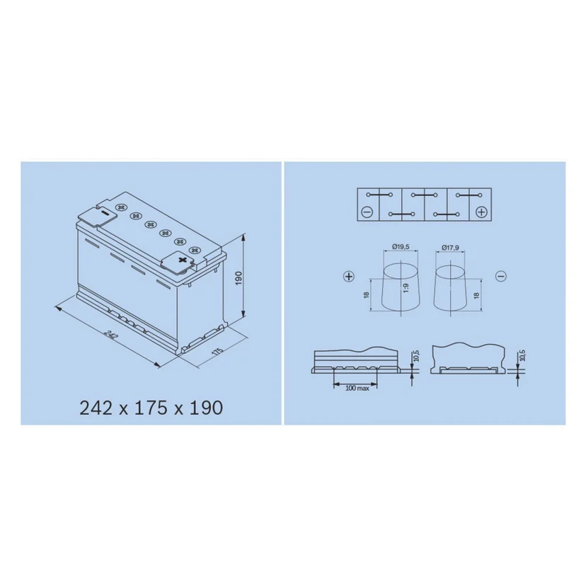 Bilbatteri AGM 60 Ah