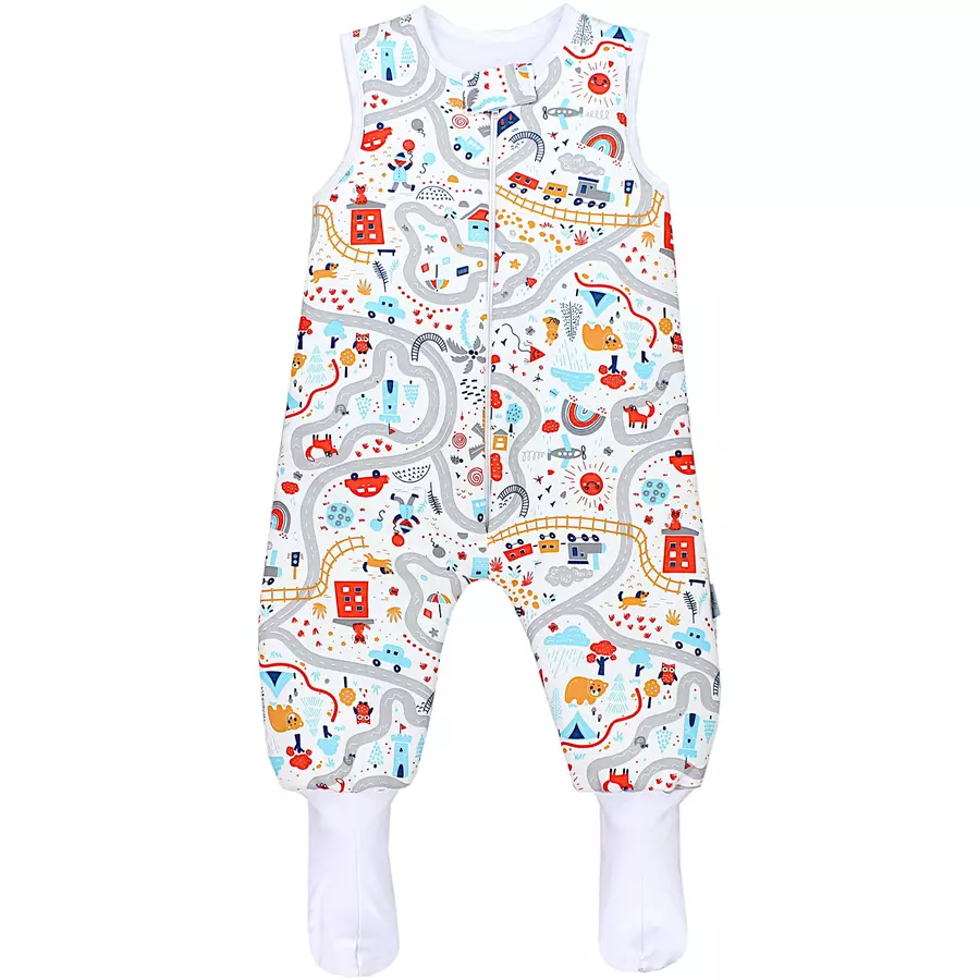 TupTam Baby Winter Schlafsack mit Beinen und Füßen orangegelb