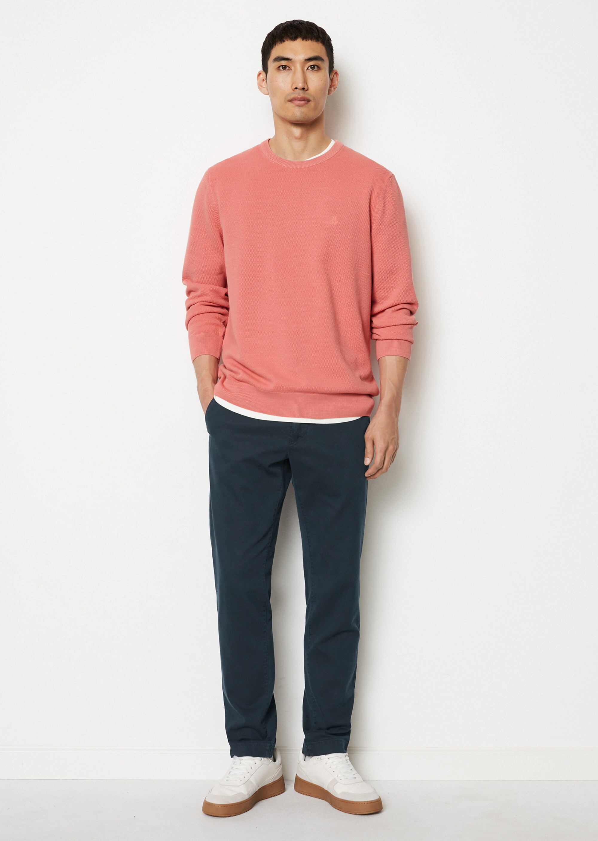 Pullover regular mit feiner Piqué-Struktur