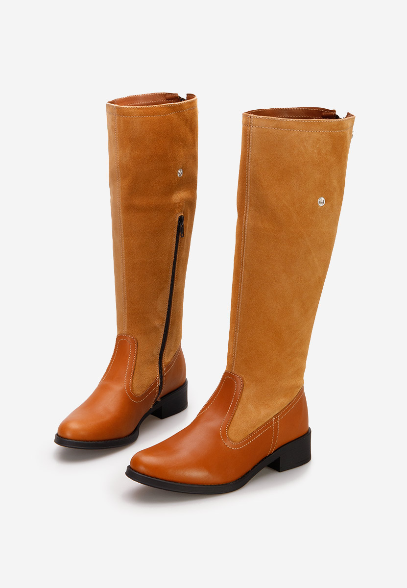 Bottes femme en cuir chameau Kyra