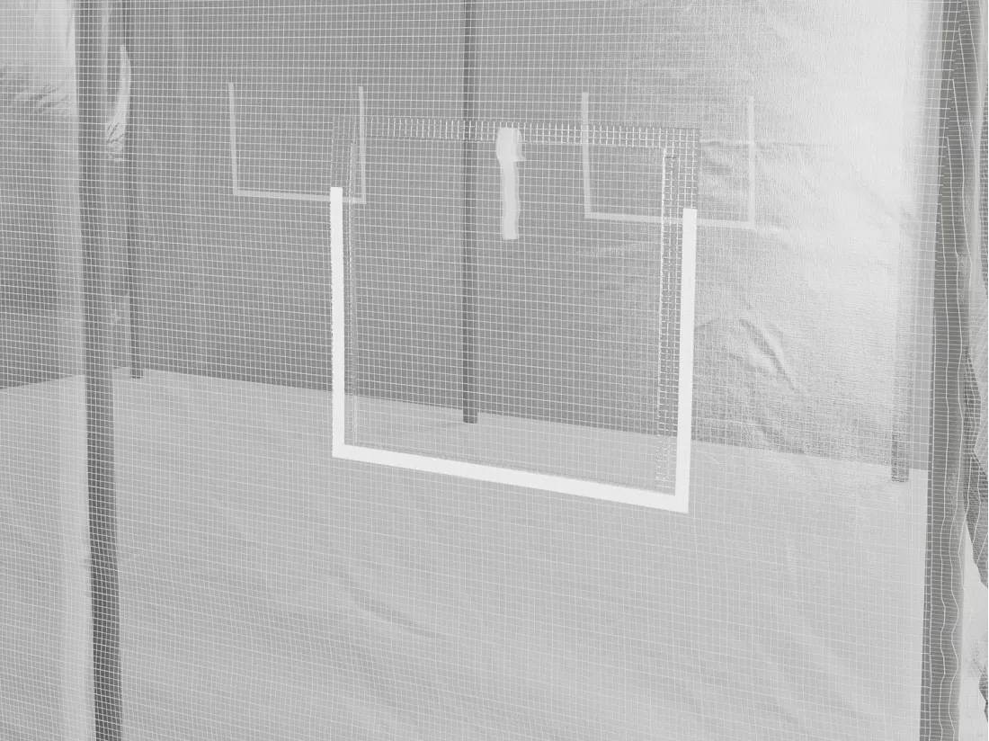 Serre tunnel avec structure en acier et porte 12 m² - L300 x l400 x H200 cm - Blanc - ALOCASIA