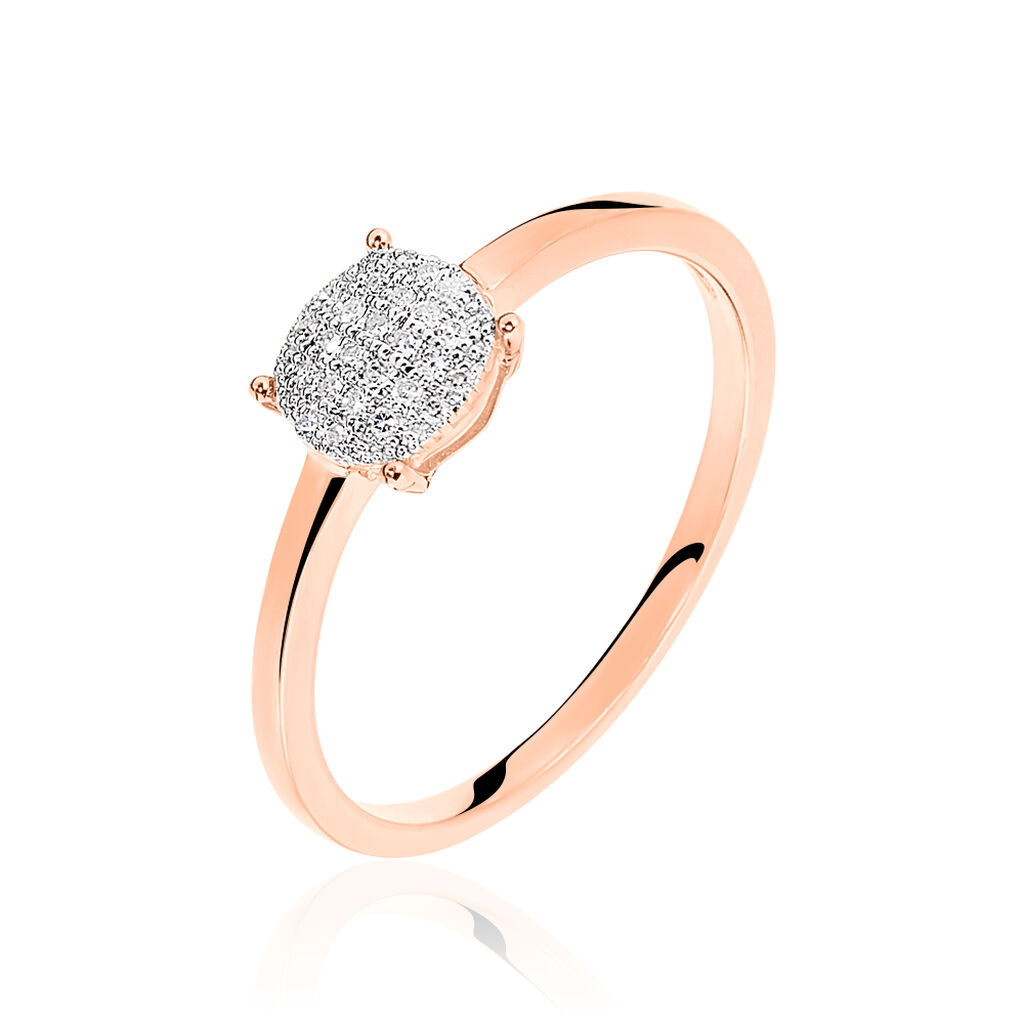 Bague Princesse Or Rose Diamant