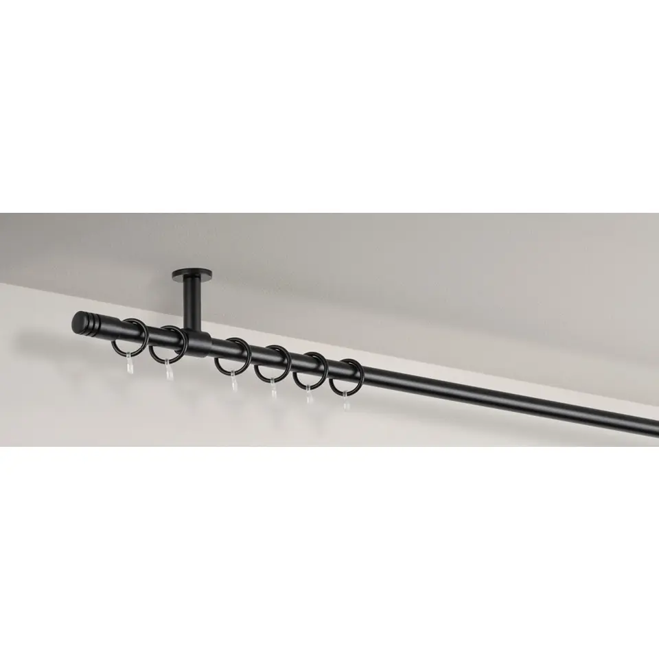 1 Plafondsteun 5cm Ø16mm - zwart