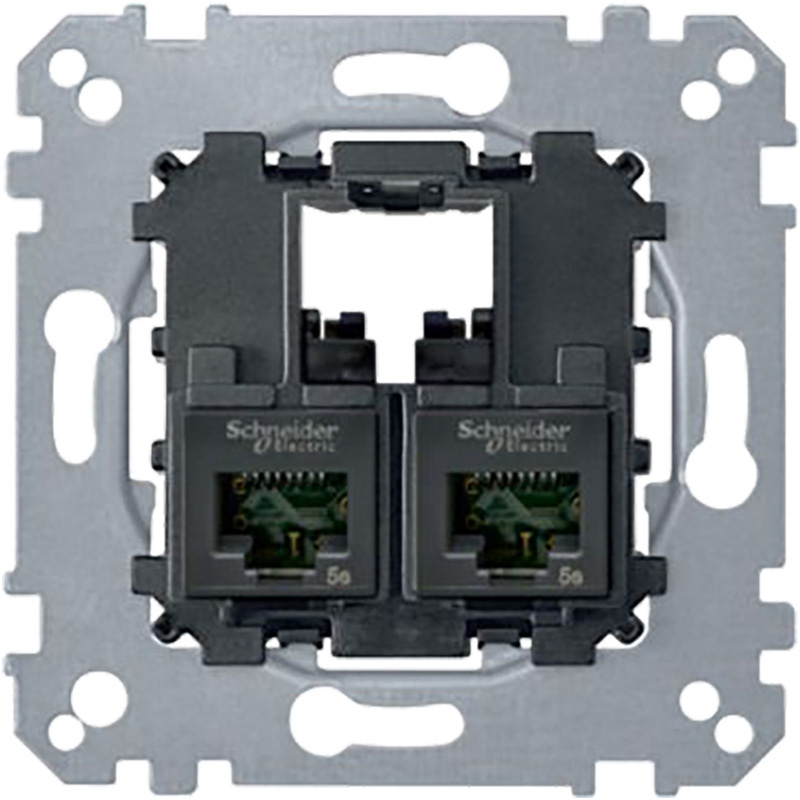 Schneider Electric Sokkel UTP RJ45 2V Cat6A 2-voudig