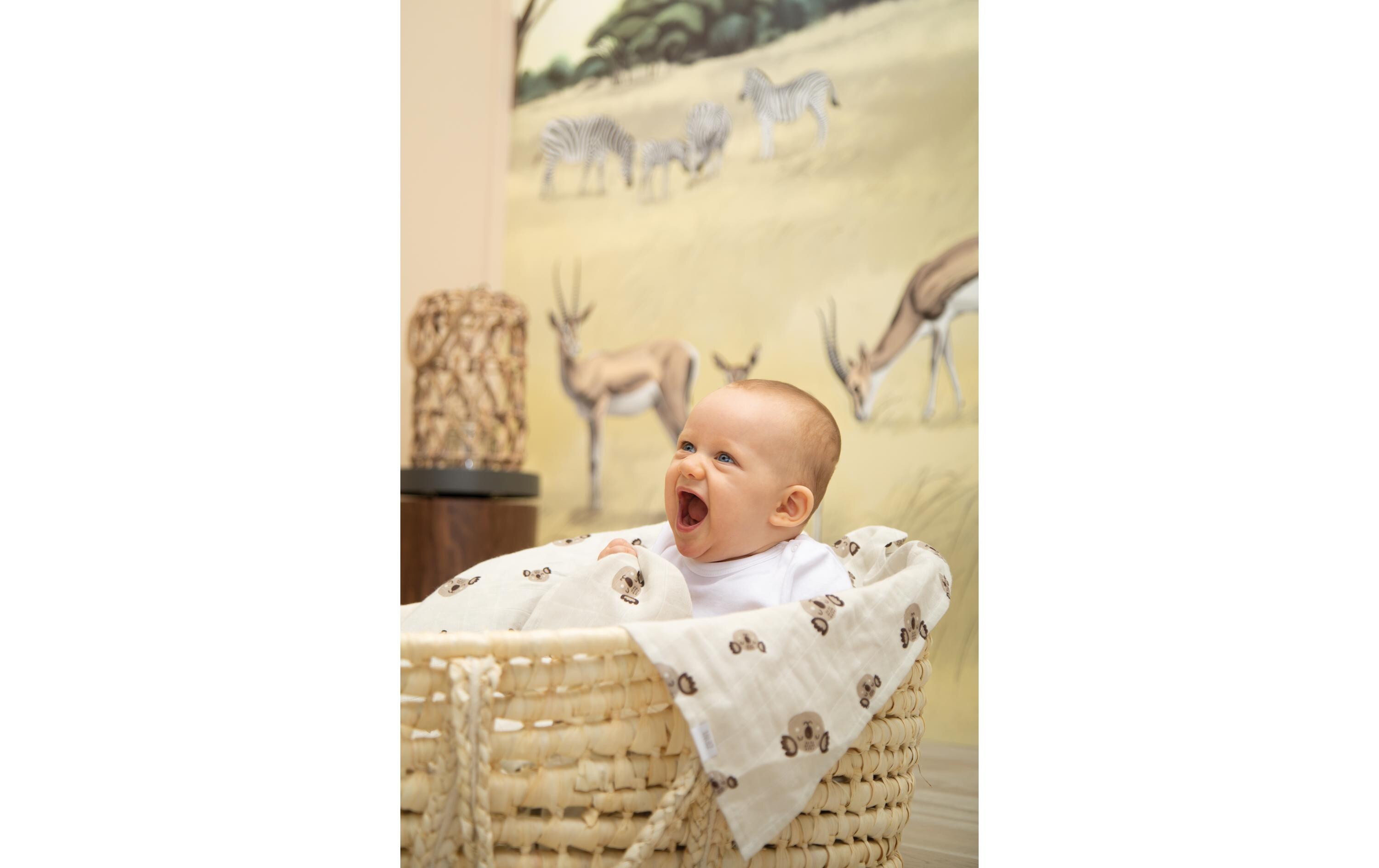 Mulltuch classic Hearts 120 x 120 cmDas ideale Allzwecktuch für Ihr Baby