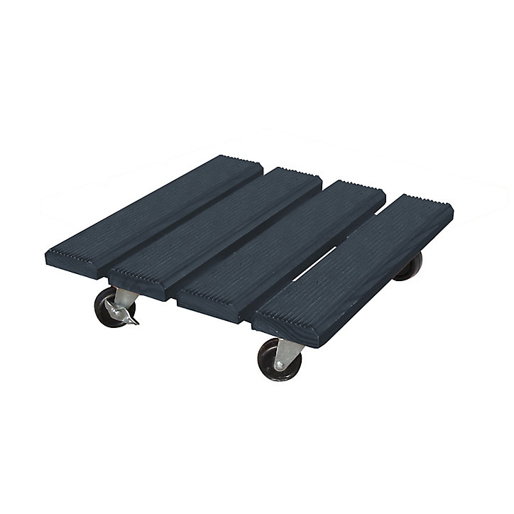 Support roulant pour plante Roul'Bac bois anthracite 30 x 30 cm
