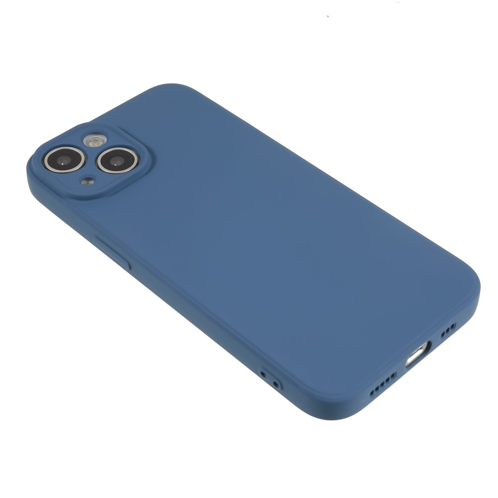 iPhone 14 Gummi Case Hülle mit Kameraschutz - Blau (Matt)