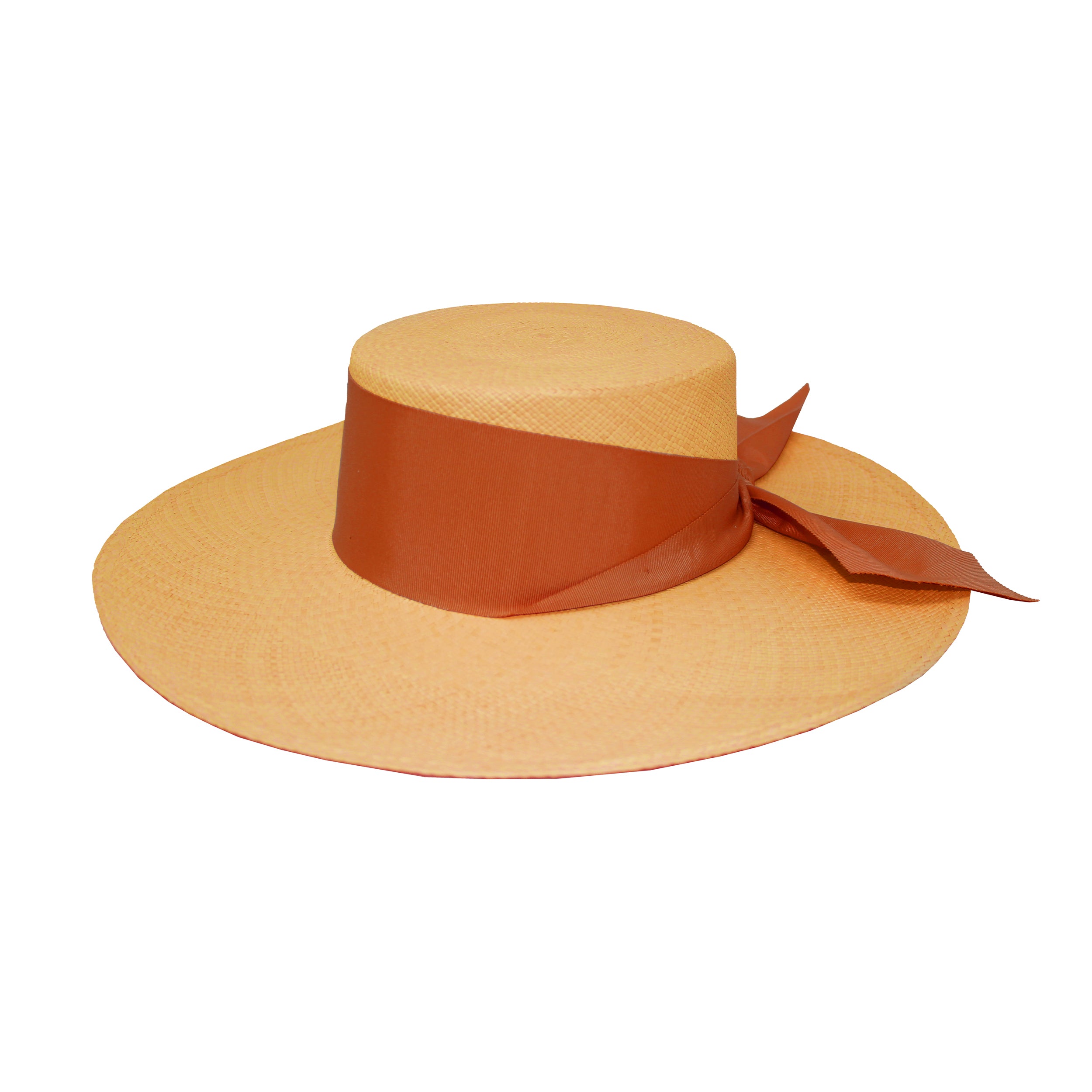 Chapeau en cuir cordovan à long bord