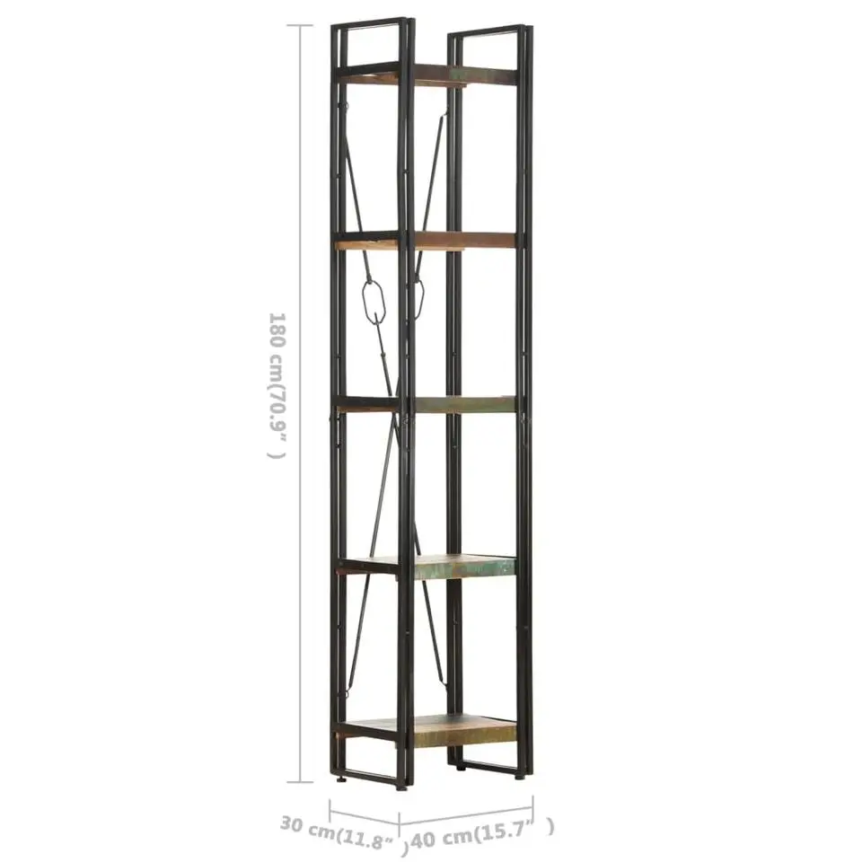 vidaXL - Boekenkast met 5 schappen - Multikleur - Hout - 40 x 30 x 180 cm
