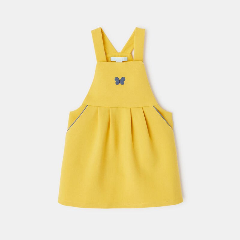 Robe à bretelles papillon jaune bébé fille Jaune