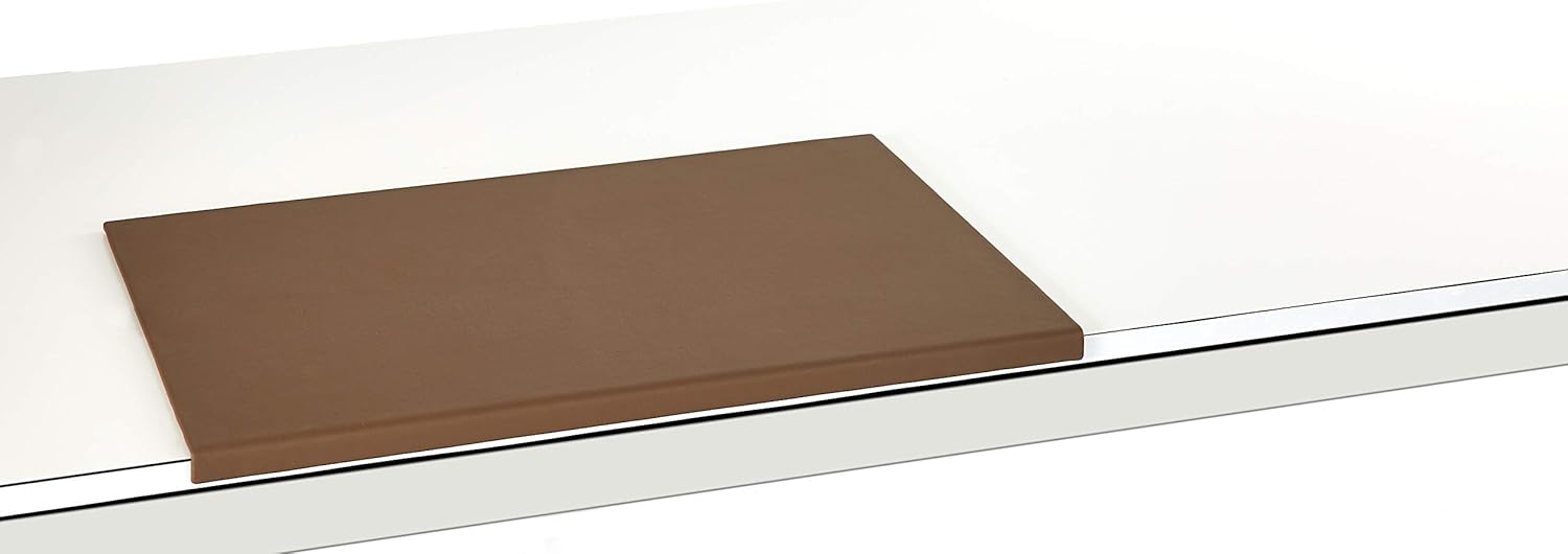 Schreibtischunterlage 680 x 490 mm Leder mit Kantenschutz gewinkelt / 90° abgewinkelt braun für USM HALLER TISCH