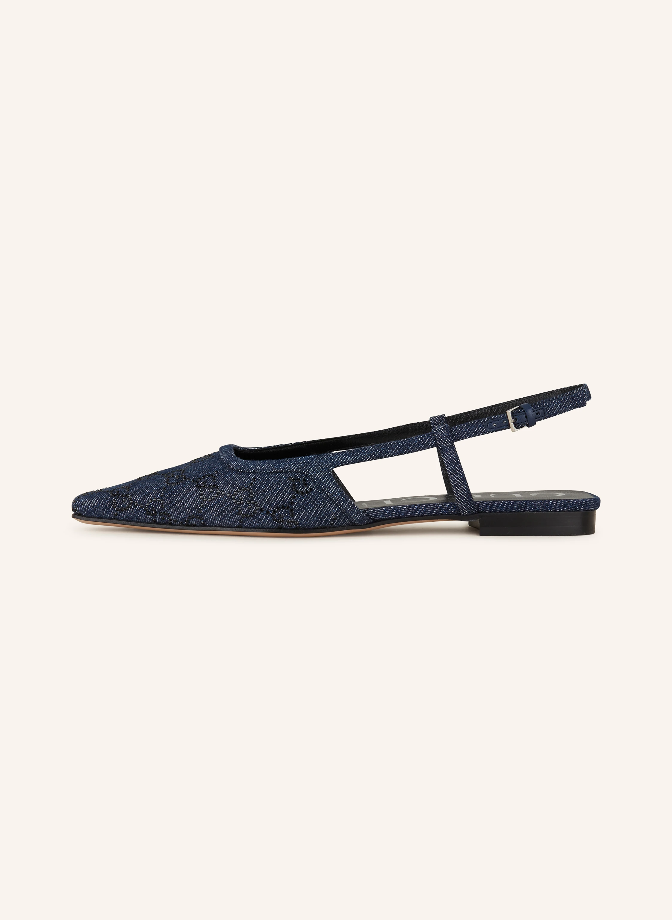 GUCCI Sling-Ballerinas mit Schmucksteinbesatz