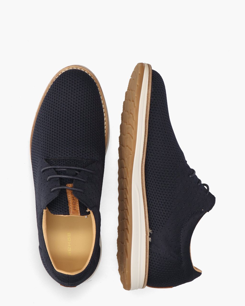 Rehab Nolan Knit Donkerblauw Heren Veterschoenen