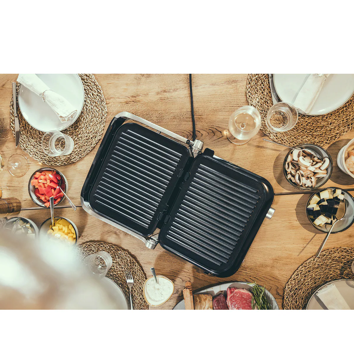Severin Panini grill 2000 watt Steel/Black