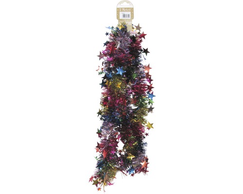 Kerstboomversiering, kerstkrans 200 cm met blauwe en rode sterren