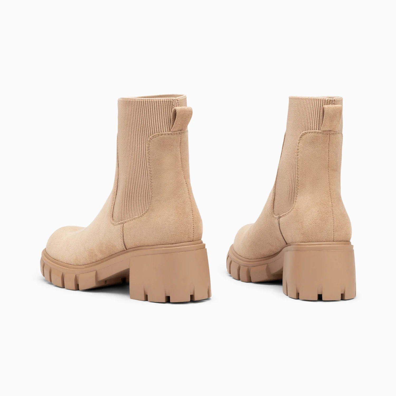 Bottines-Bottines Chelsea Valérie beige à talon cranté