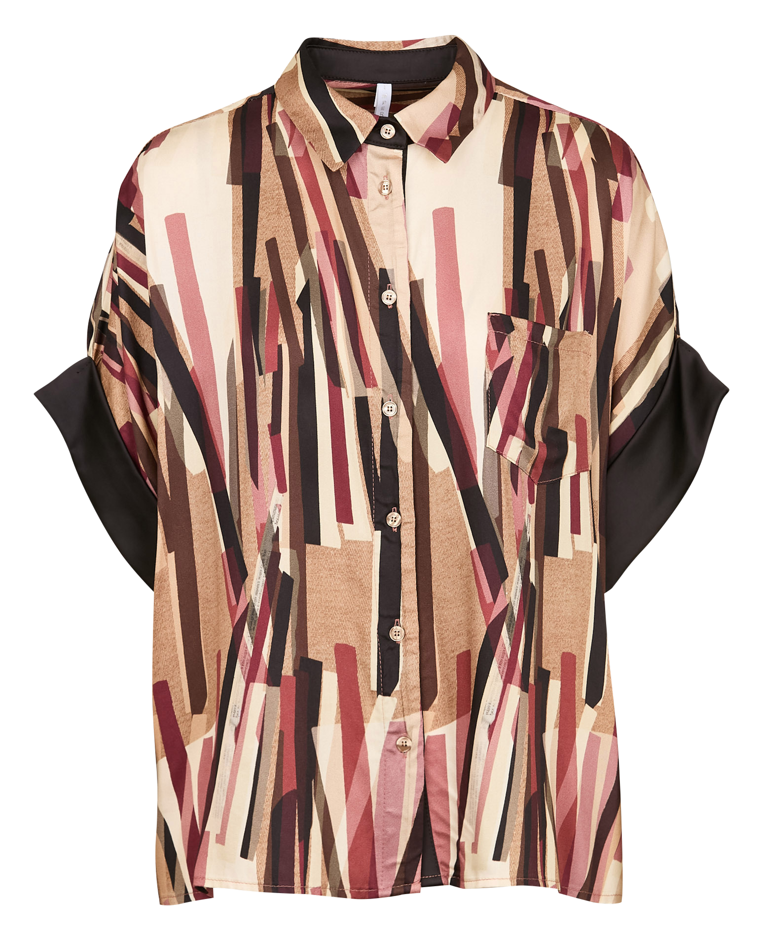 Chemise col classique imprimée | Beige