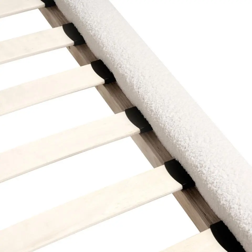 CRESSAT - Tweepersoonsbed - Off-white - 160 x 200 cm - Bouclé