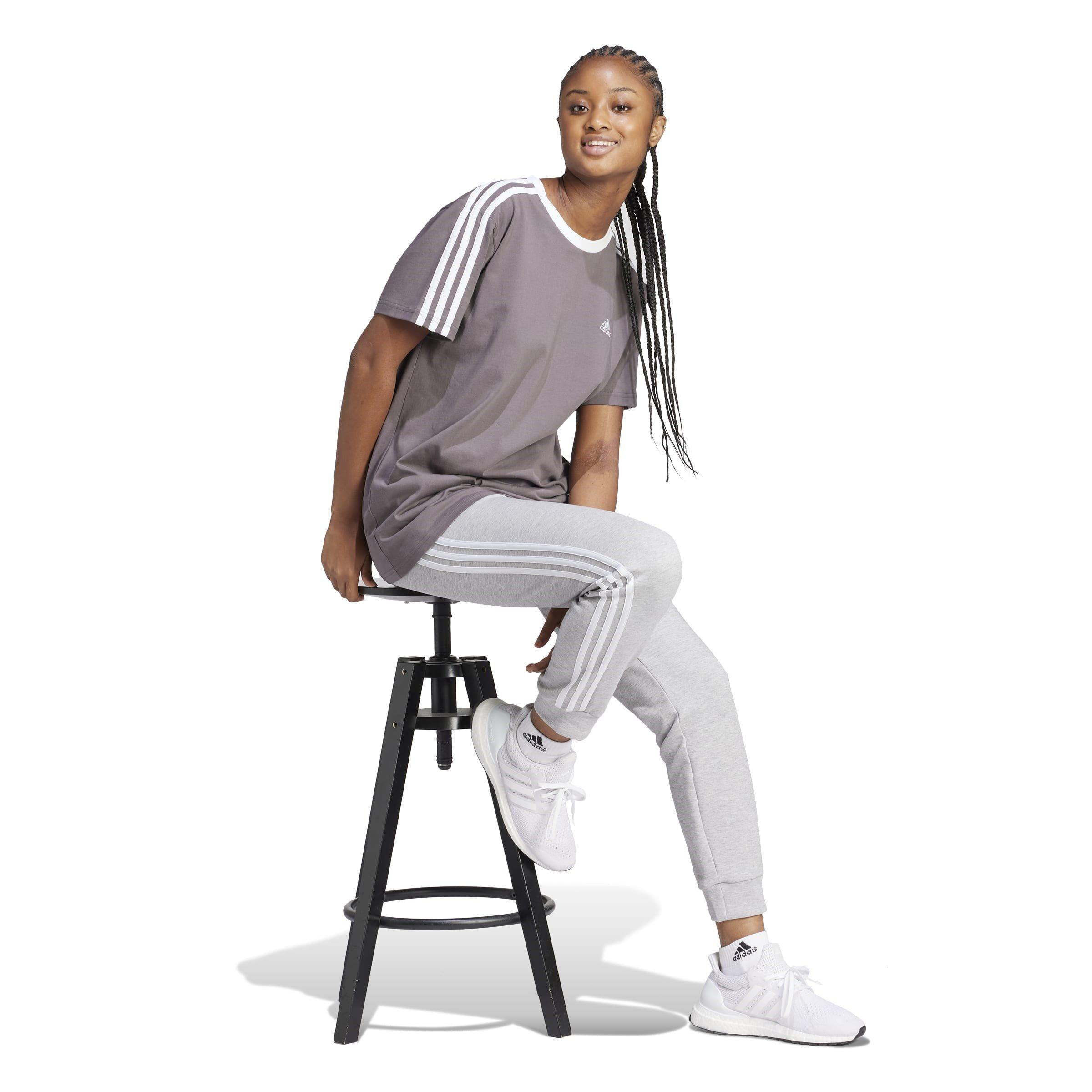 adidas Essentials 3 Stripe T-Shirt Womens