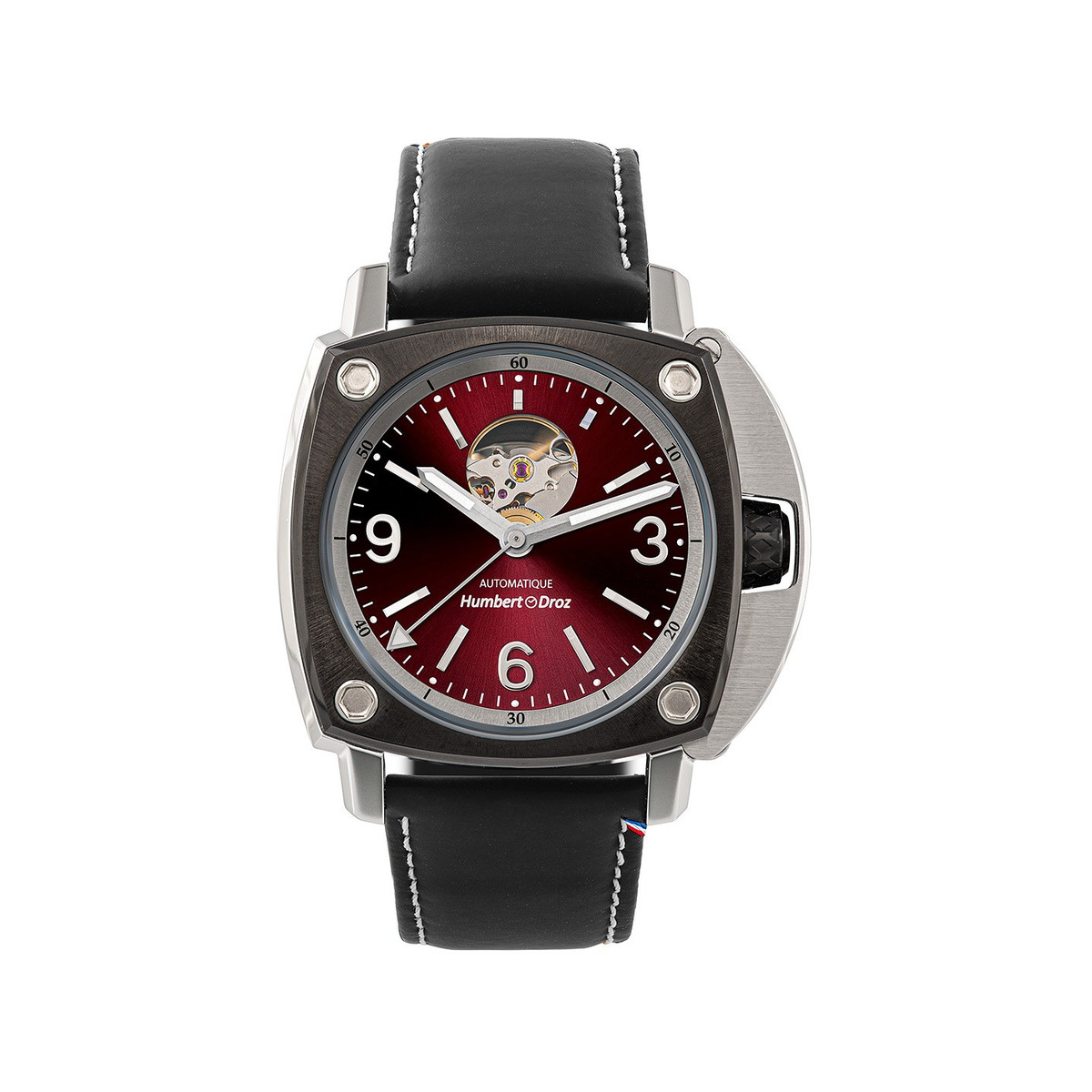 Montre HUMBERT-DROZ hd1 homme automatique, bracelet cuir noir