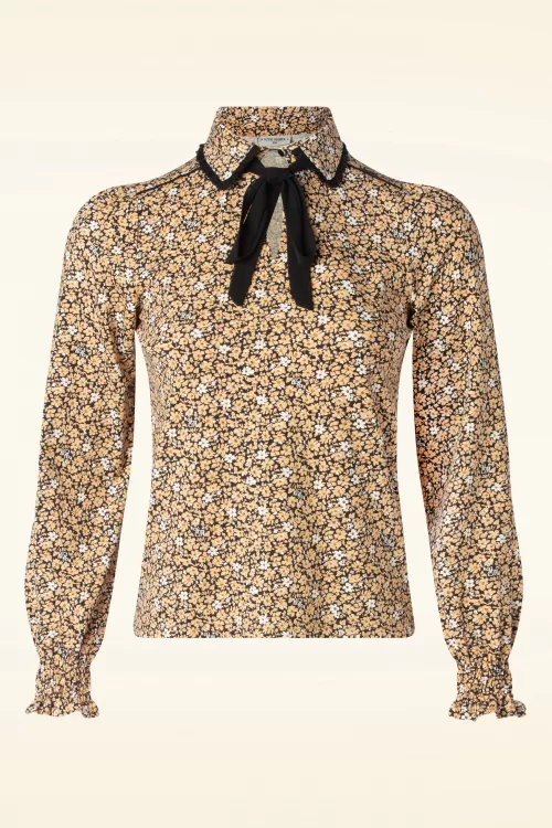 Vive Maria Golden flower blouse in geel
