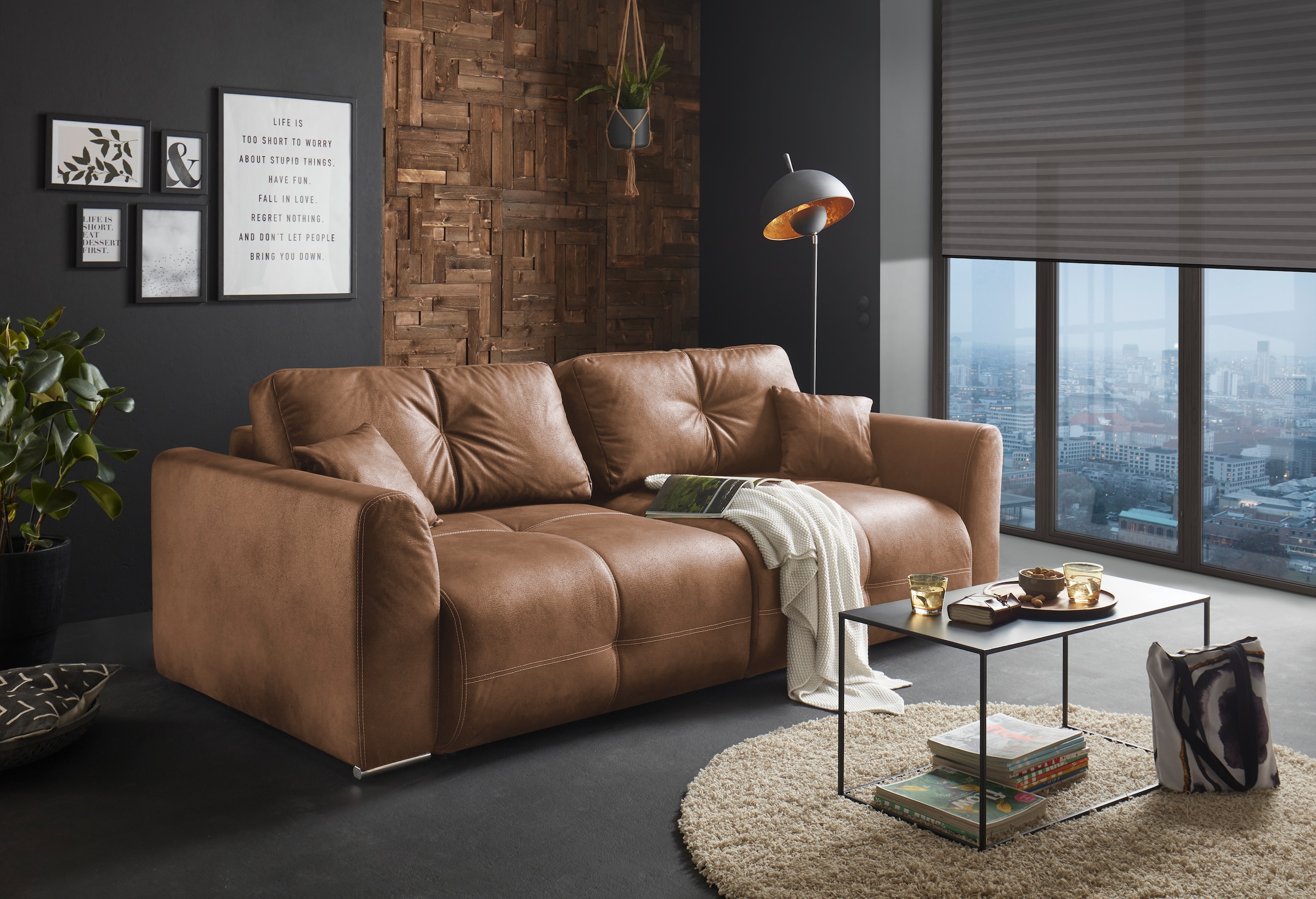 ED EXCITING DESIGN Schlafsofa »Dolan« mit Bettkasten & 2 Zierkissen