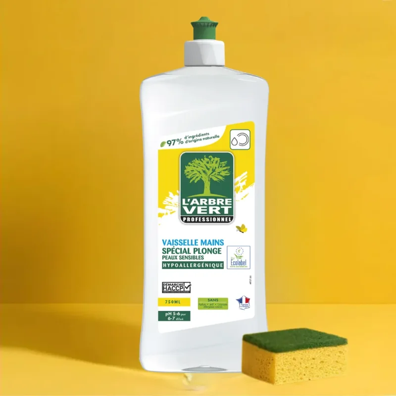 L'ARBRE VERT - Liquide vaisselle mains peaux sensibles - Ecolabel - 750 ml