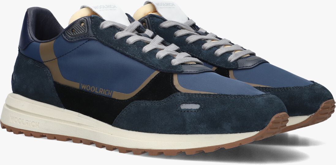 blauwe woolrich lage sneakers retro sneaker man camoscio