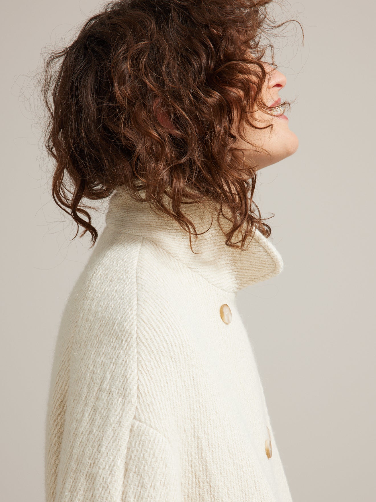 Manteau lainage femme double boutonnage
