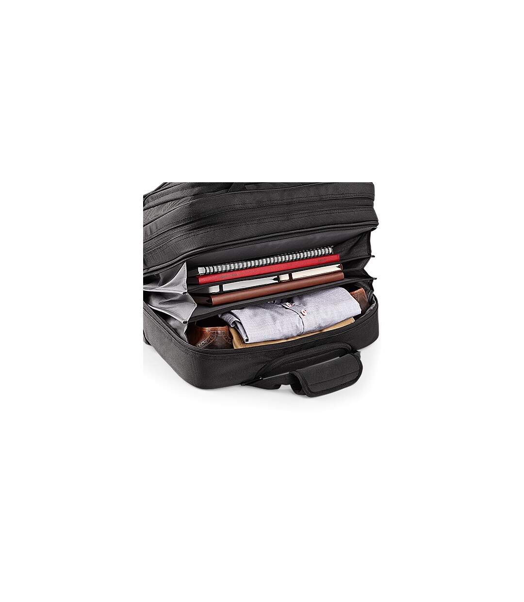 Valise cabine trolley - poche spéciale laptop - QD973 - noir