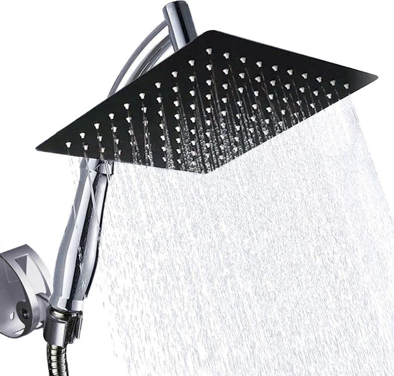 Regendouchekop - XL Deluxe - Vierkant - 28 cm - Siliconen Sproeiers