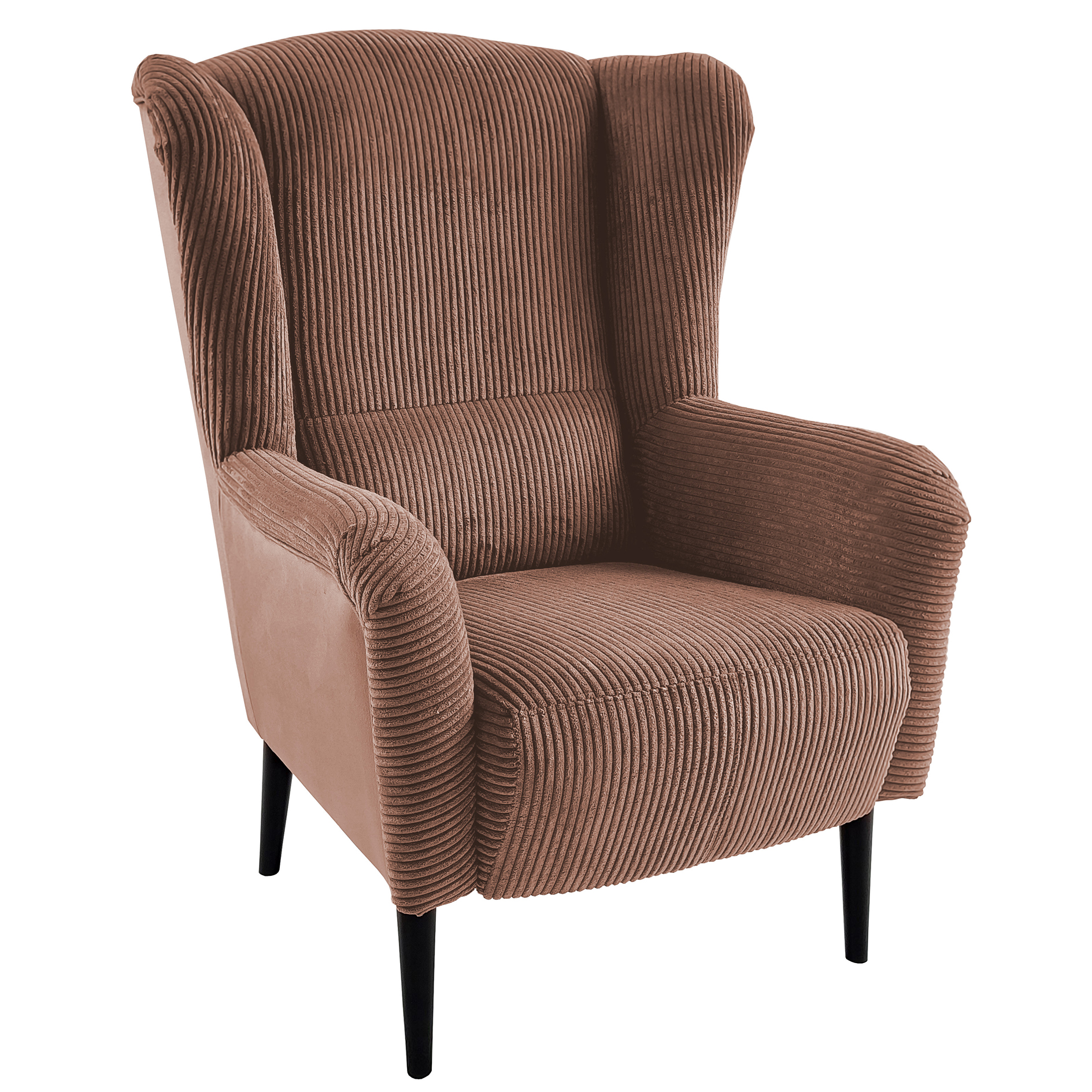 Ohrensessel - rose - Wellenfederung - Cord