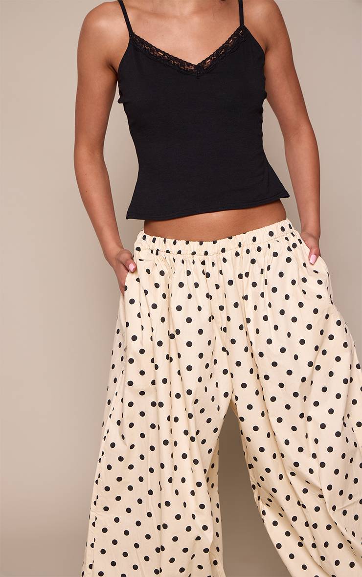Butter Cream Pantalon Ballon À Pois