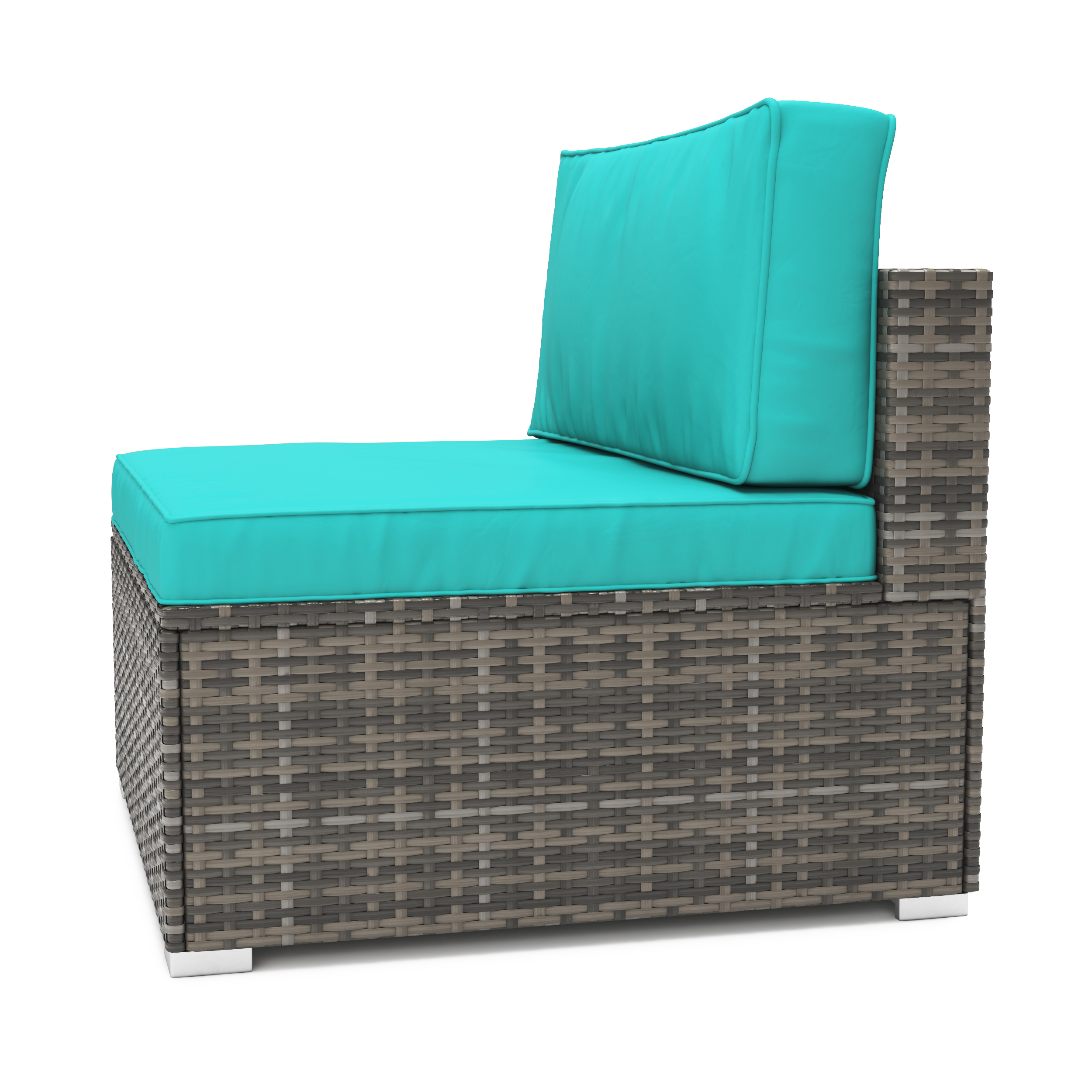 Mittelteil Rattanlounge LINDOS grau/türkis