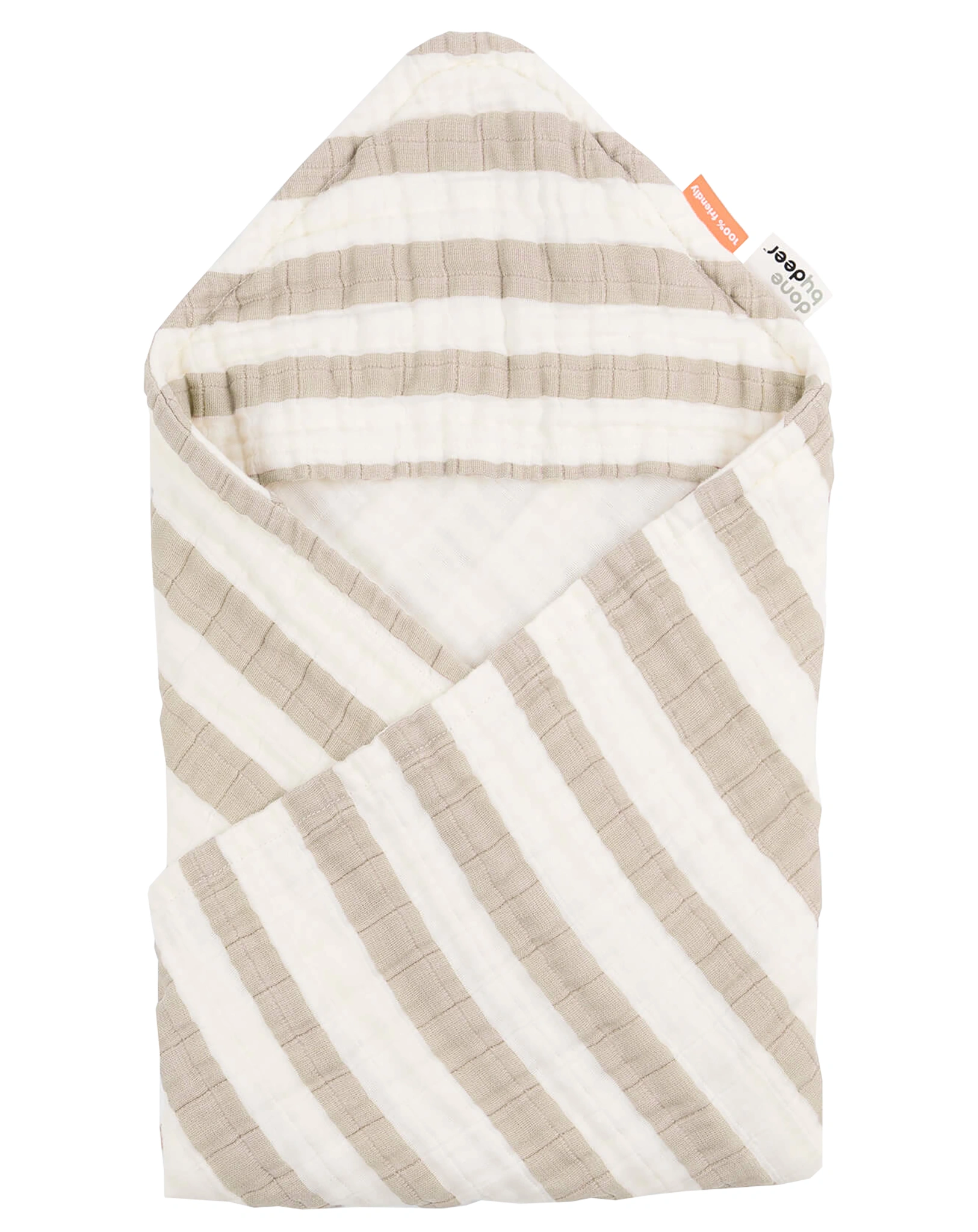 Kapuzenbadetuch STRIPES (70x70) in sand