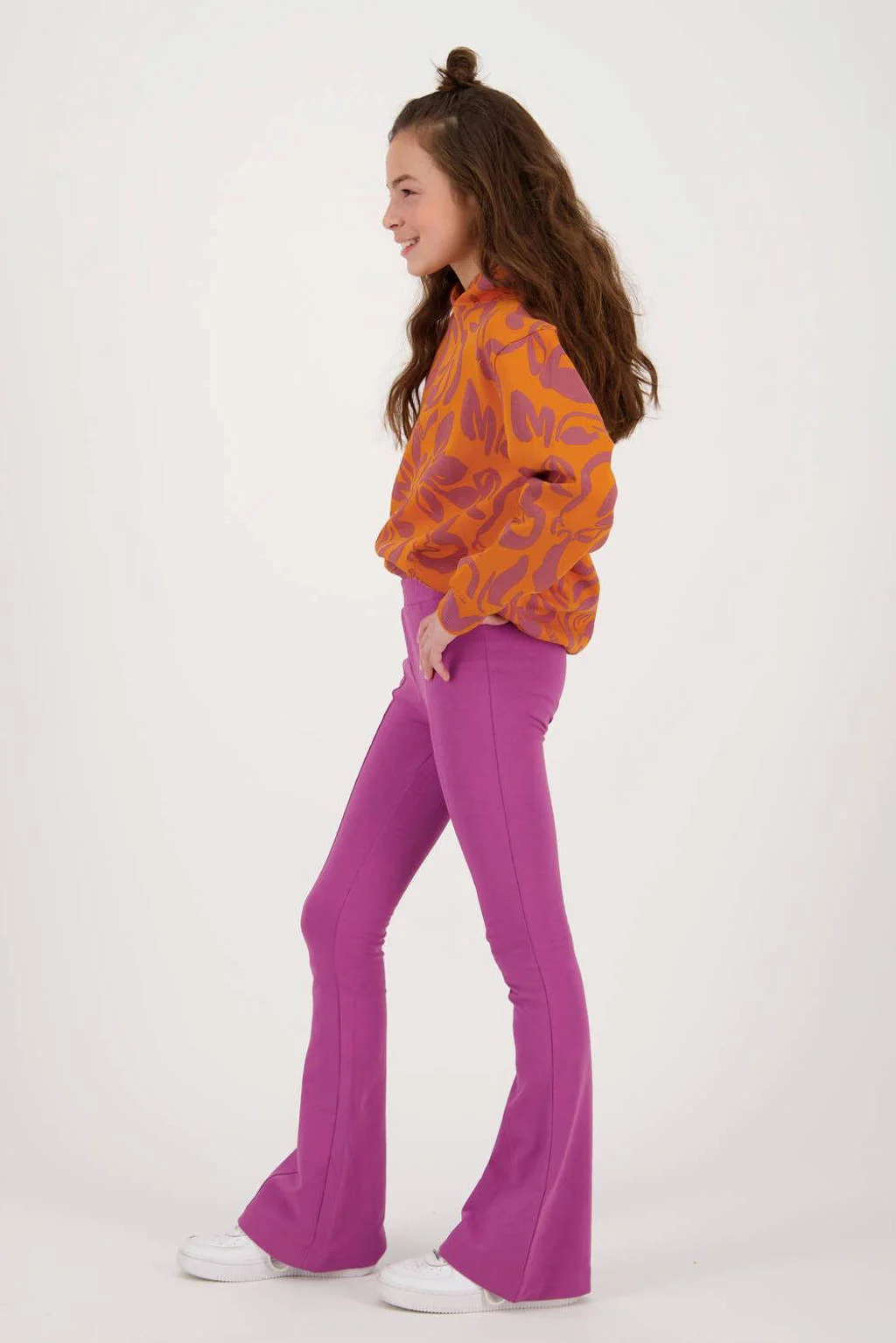 Raizzed flared broek Melis roze