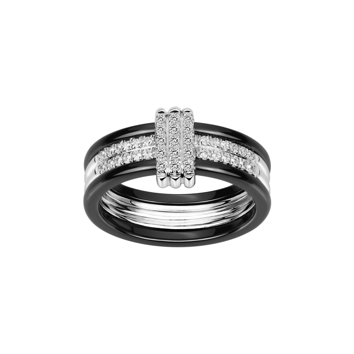 Bague en Argent avec oxyde de zirconium blanc