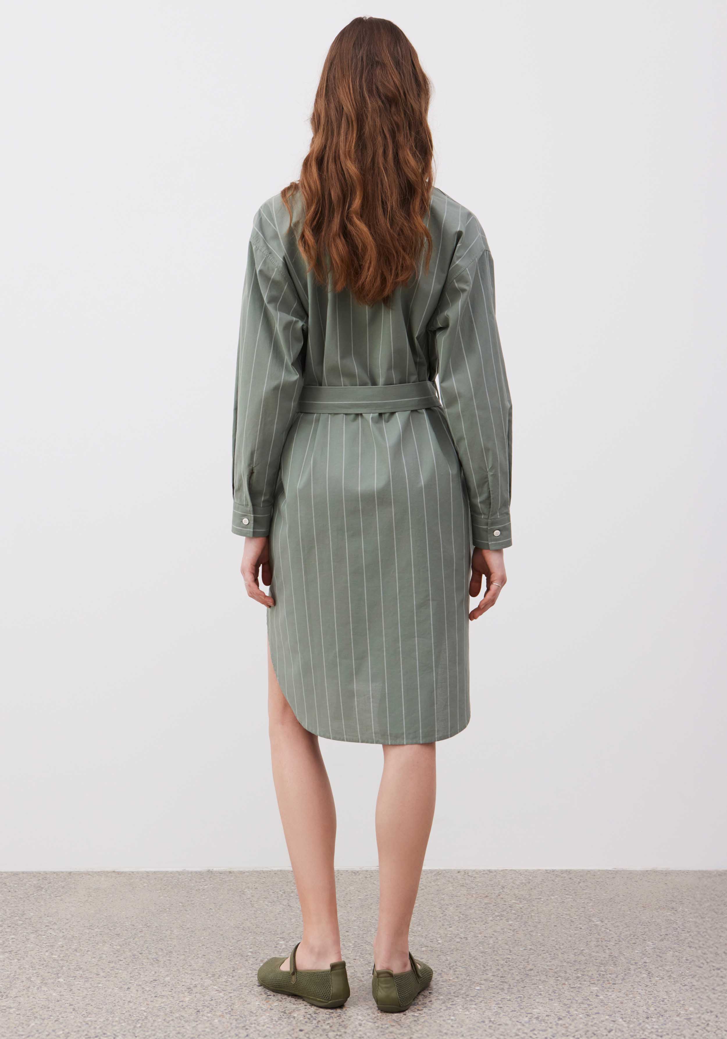 Lavie Hemdkleid Ono Striped Fichtengrün/Undyed