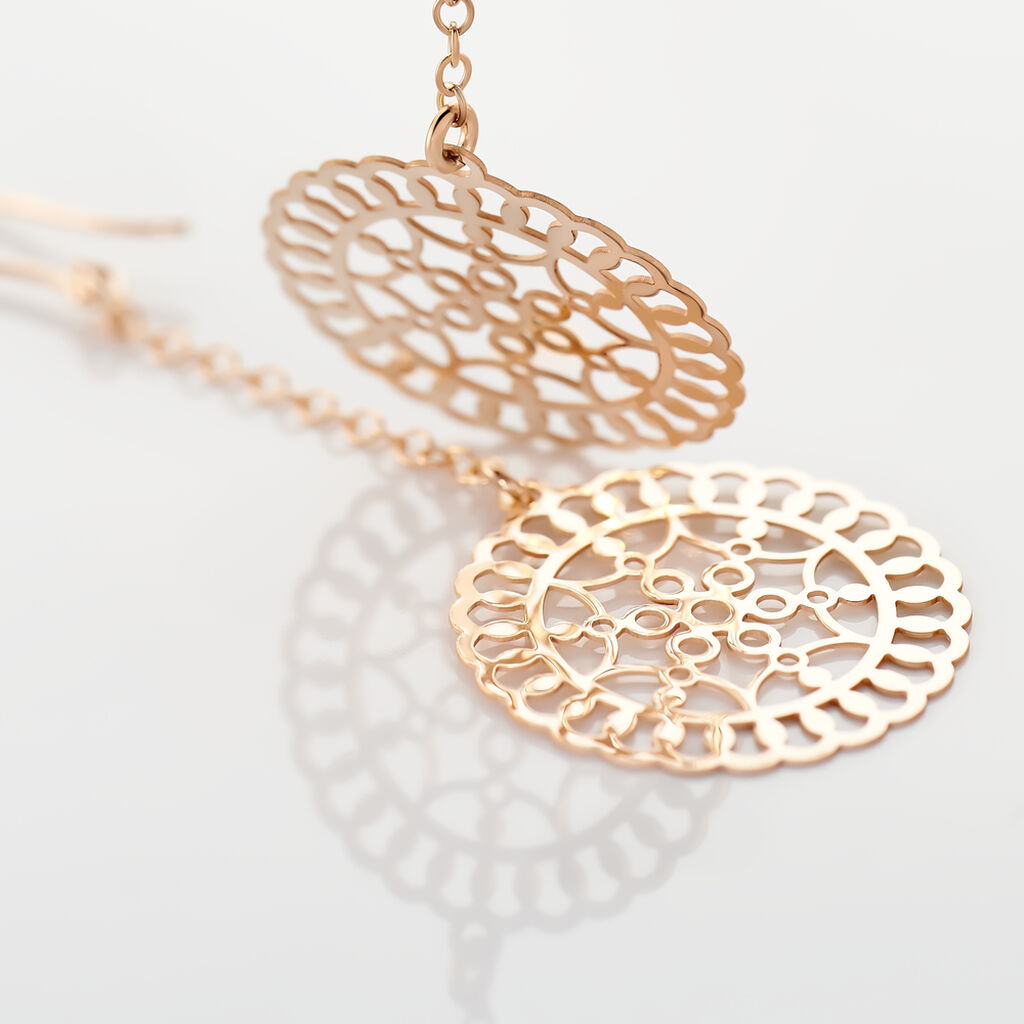 Boucles D'oreilles Pendantes Rotonda Argent Rose