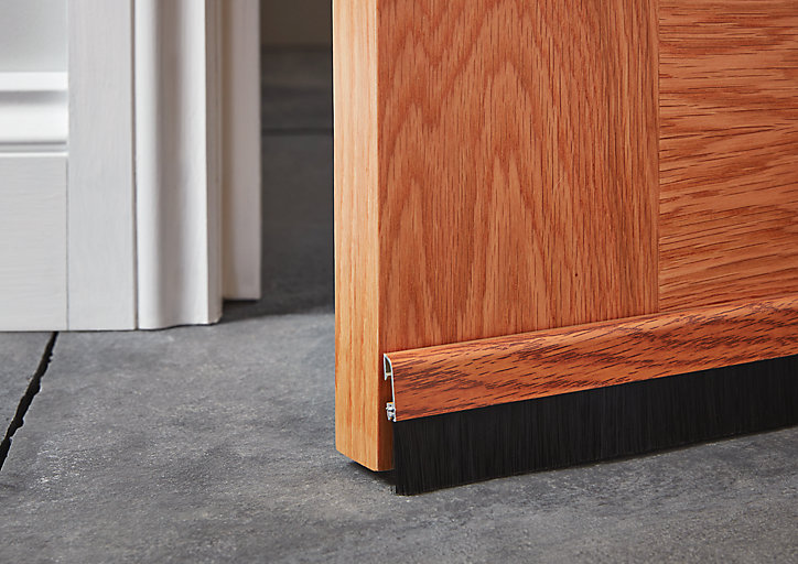 Bas de porte sol alu brossé Diall effet bois L.100 cm
