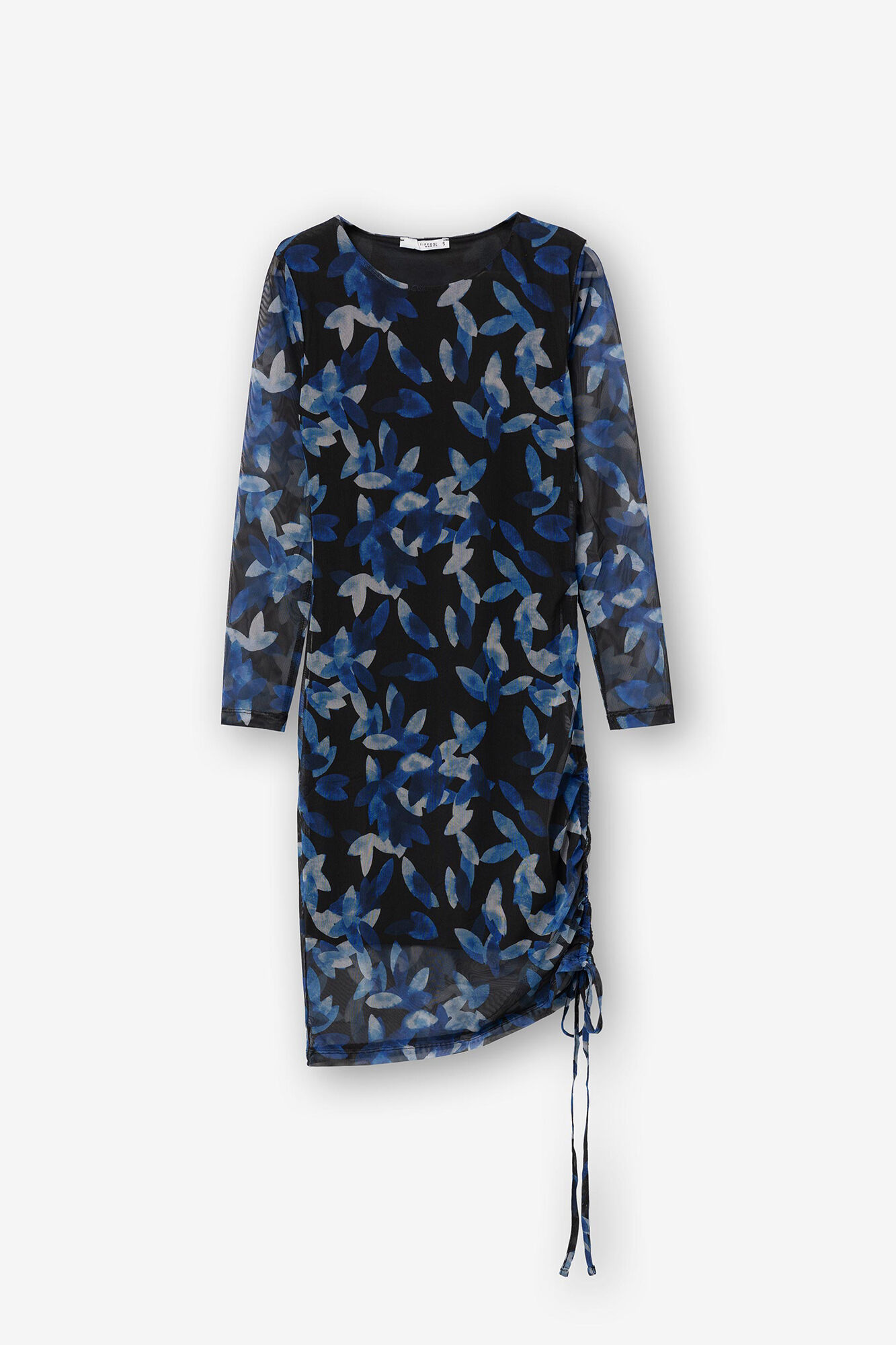 Vestido com estampa de malha franzida