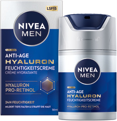 Nivea MEN Feuchtigkeitscreme<br>50 ml, Dispenser, Creme, Anti-Age Hyaluron
