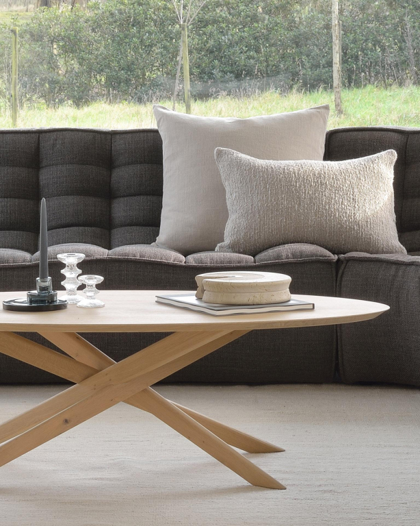 Ethnicraft N701 bank rond hoekelement dark grey